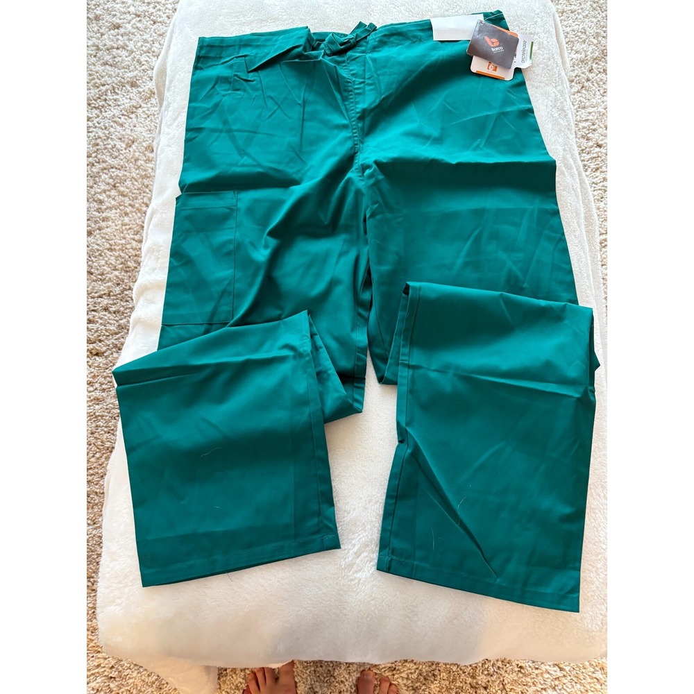 barco scrub pants‎ small new with tags green drawstring waist